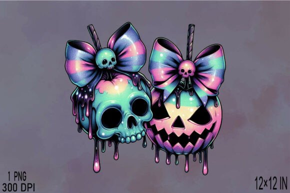 Download Gothic Pastel Skulls and Pumpkins - Skulls Collection