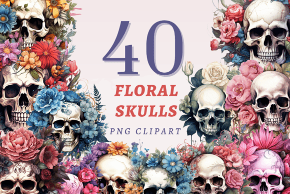 Download Floral Skulls PNG Bundle - Skulls Collection