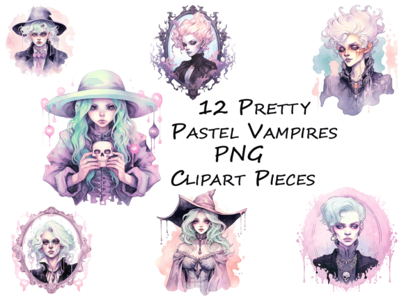 Download Pretty Spooky Pastel Vampires Clipart - Pretty Collection