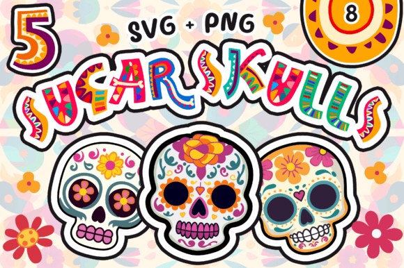 Download Sugar Skulls SVG - Vol 8 - Skulls Collection