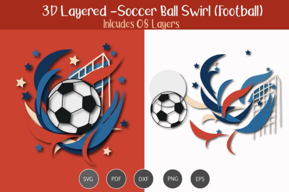 Download 3D Layered Soccer Ball / Football - Premium Resources