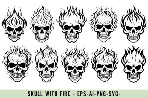 Download Skulls with Fire - Skulls Collection
